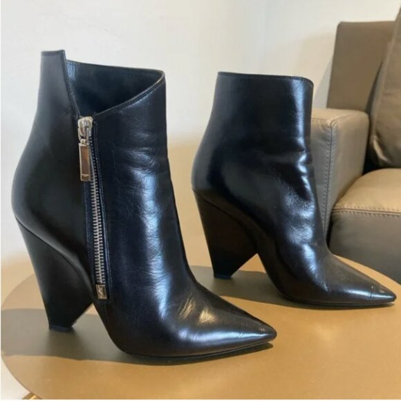 Authentic Saint Lauren Niki black leather booties - Picture 3 of 4